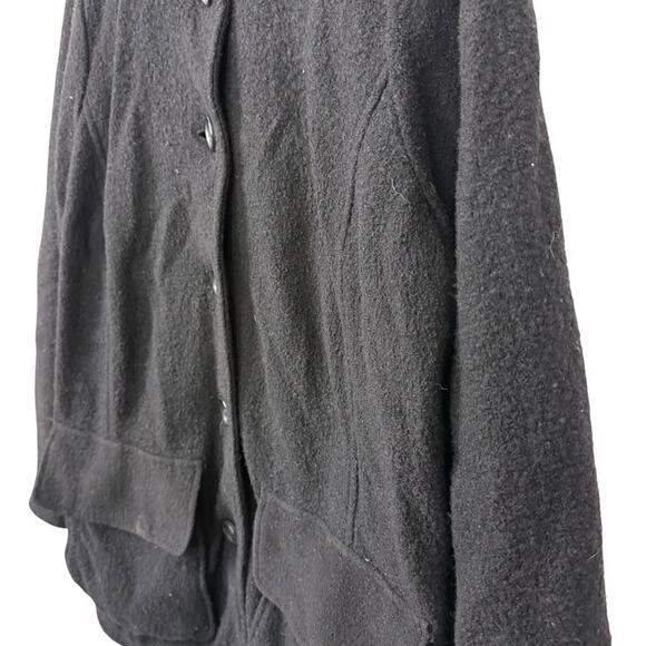 LL Bean Bellandi 100% Wool Black Boiled Wool Sweater Jacket Cardigan 1X Ex Tall - Picture 9 of 16